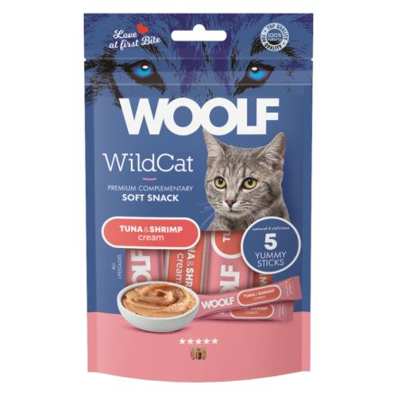 Woolf Wildcat Krémsnack - tonhal & garnéla 5x14g