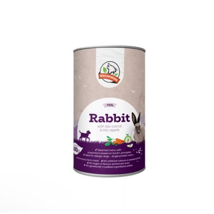 NYÚL párolt menü kutyáknak 400 g, Farkaskonyha