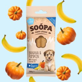 SOOPA PUPPY STICKS - BANÁNNAL ÉS SÜTŐTÖKKEL 100 G